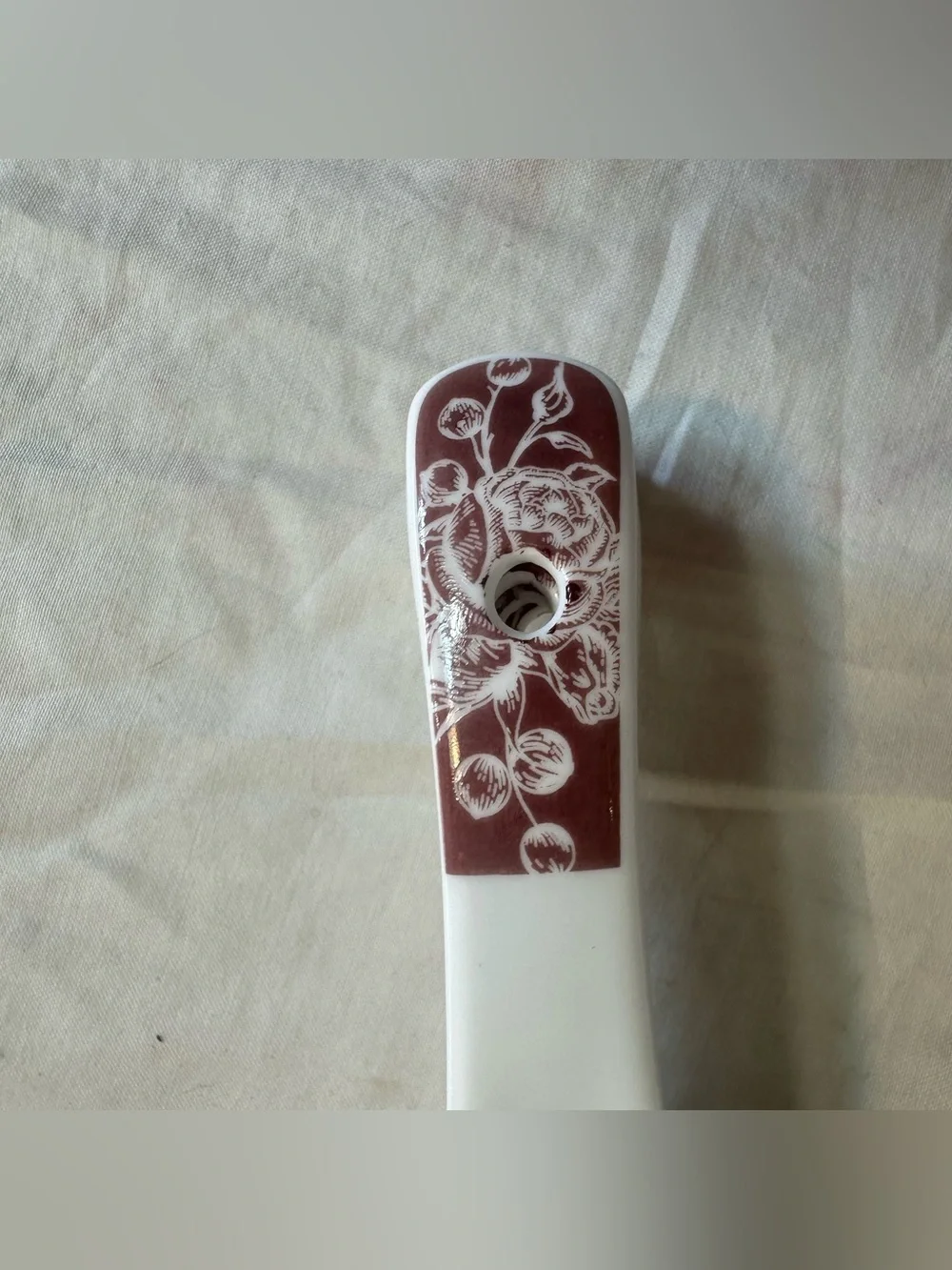 Beautiful Red and White Floral Soup Spoons 4 Pack